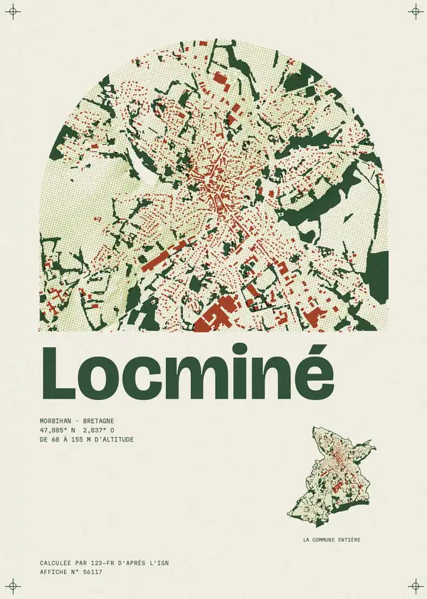 Affiche de Locminé, calculée par 123-fr d'après l'IGN