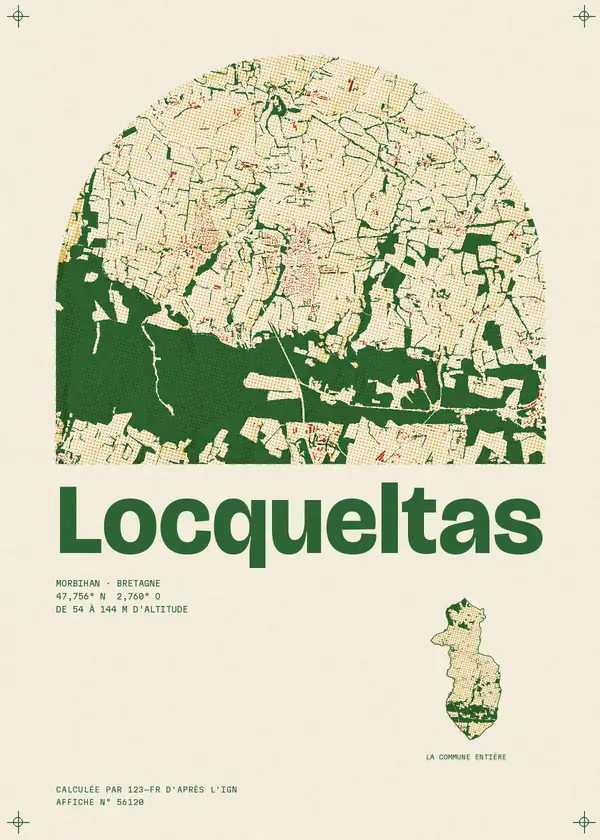 Affiche de Locqueltas, calculée par 123-fr d'après l'IGN