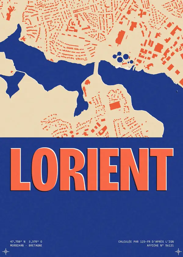 Affiche de Lorient, calculée par 123-fr d'après l'IGN