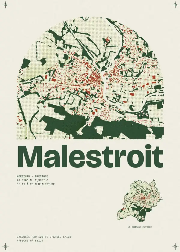 Affiche de Malestroit, calculée par 123-fr d'après l'IGN