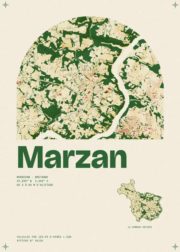 Affiche de Marzan, calculée par 123-fr d'après l'IGN