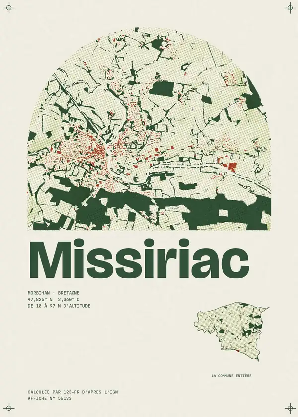 Affiche de Missiriac, calculée par 123-fr d'après l'IGN