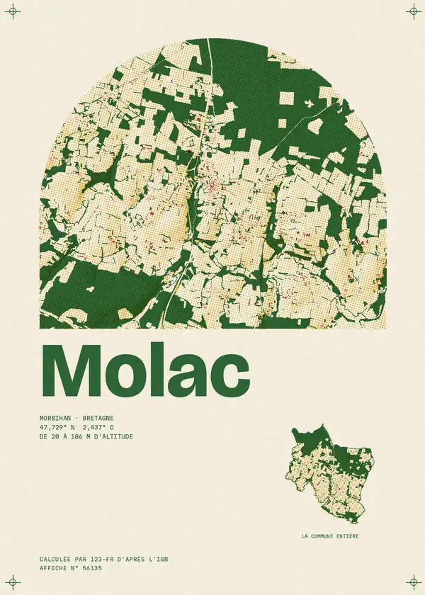 Affiche de Molac, calculée par 123-fr d'après l'IGN