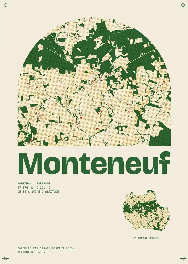 Affiche de Monteneuf, calculée par 123-fr d'après l'IGN