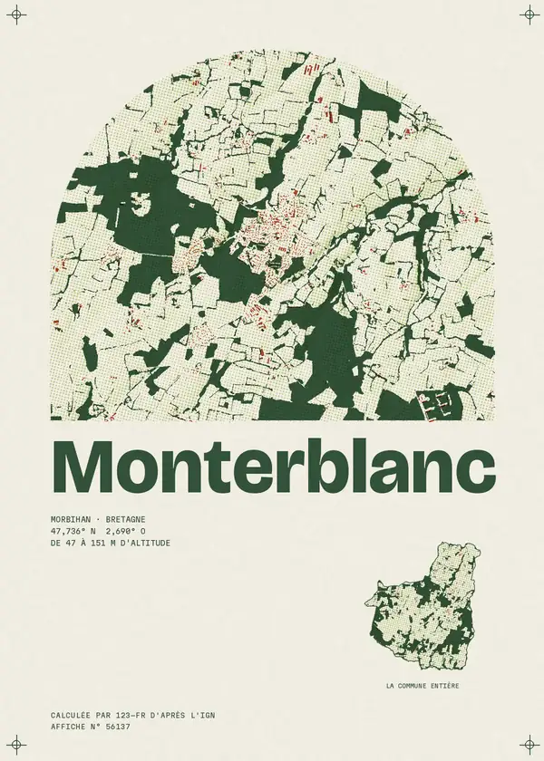 Affiche de Monterblanc, calculée par 123-fr d'après l'IGN