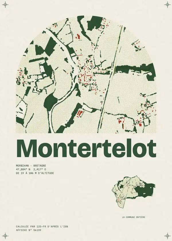 Affiche de Montertelot, calculée par 123-fr d'après l'IGN