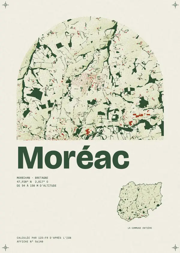 Affiche de Moréac, calculée par 123-fr d'après l'IGN
