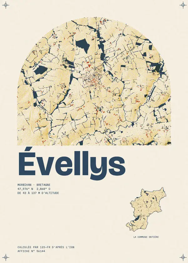 Affiche de Évellys, calculée par 123-fr d'après l'IGN