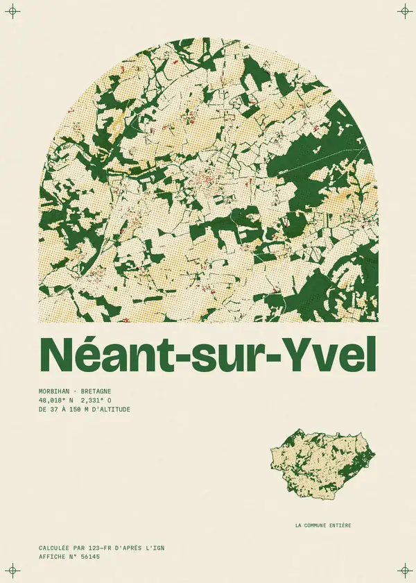 Affiche de Néant-sur-Yvel, calculée par 123-fr d'après l'IGN