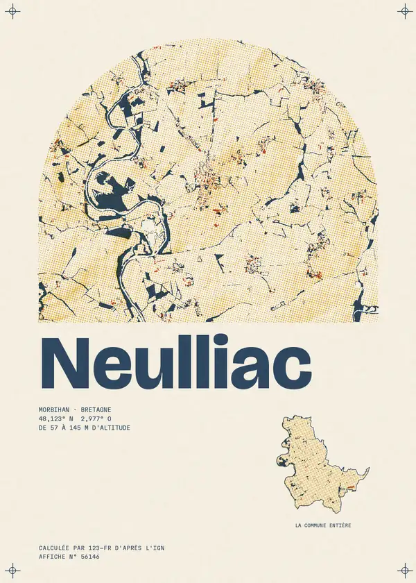 Affiche de Neulliac, calculée par 123-fr d'après l'IGN