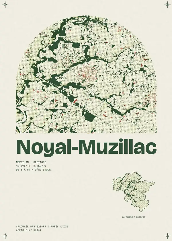 Affiche de Noyal-Muzillac, calculée par 123-fr d'après l'IGN
