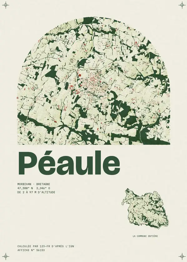 Affiche de Péaule, calculée par 123-fr d'après l'IGN