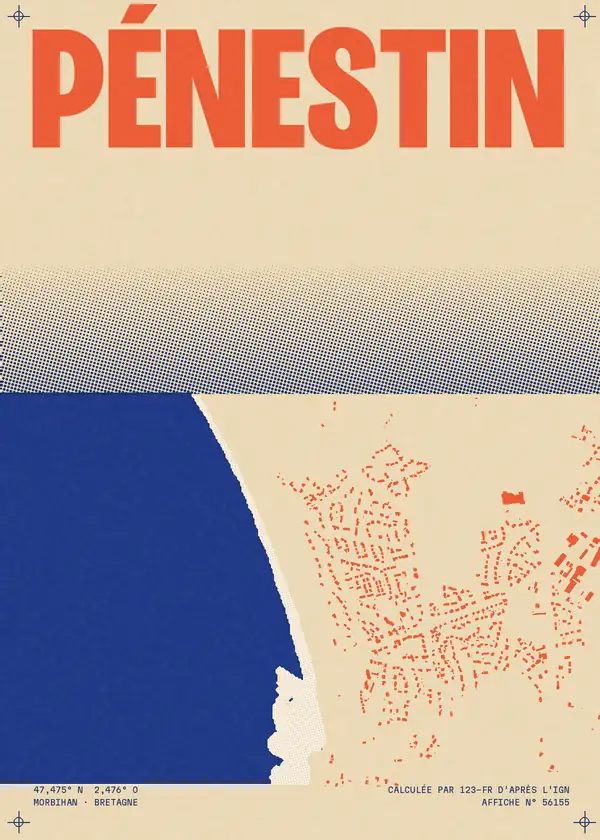 Affiche de Pénestin, calculée par 123-fr d'après l'IGN
