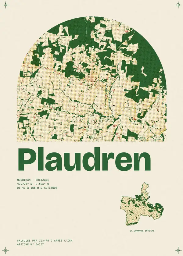Affiche de Plaudren, calculée par 123-fr d'après l'IGN