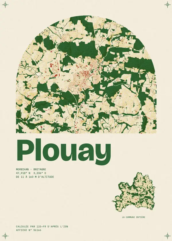 Affiche de Plouay, calculée par 123-fr d'après l'IGN
