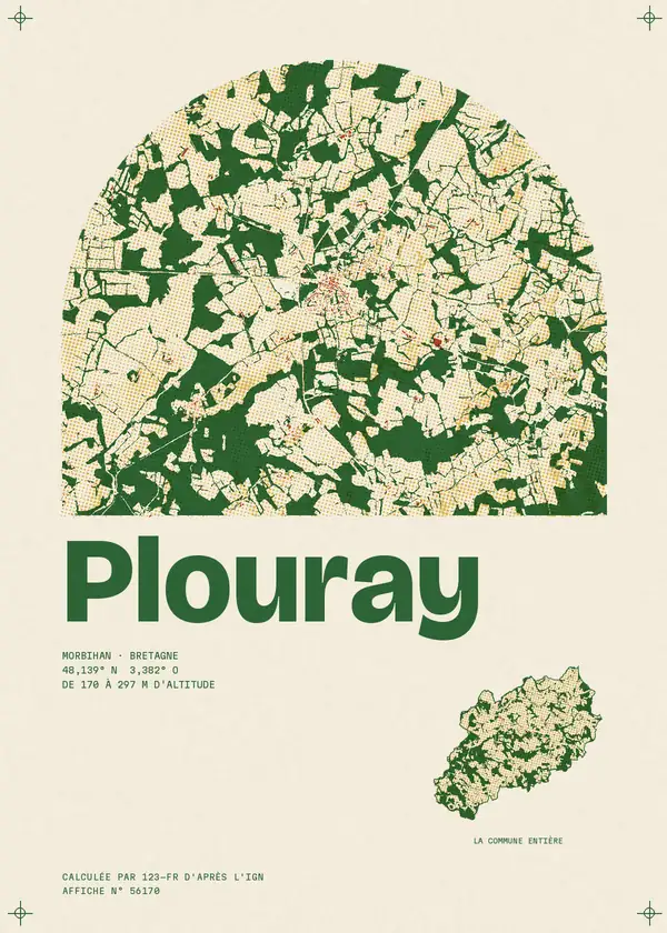 Affiche de Plouray, calculée par 123-fr d'après l'IGN