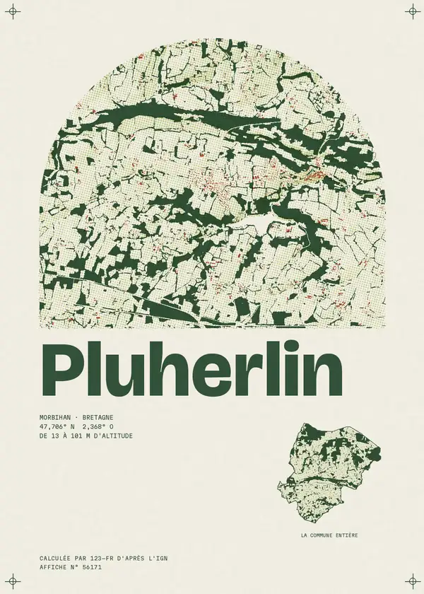 Affiche de Pluherlin, calculée par 123-fr d'après l'IGN