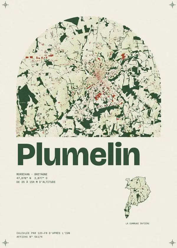 Affiche de Plumelin, calculée par 123-fr d'après l'IGN