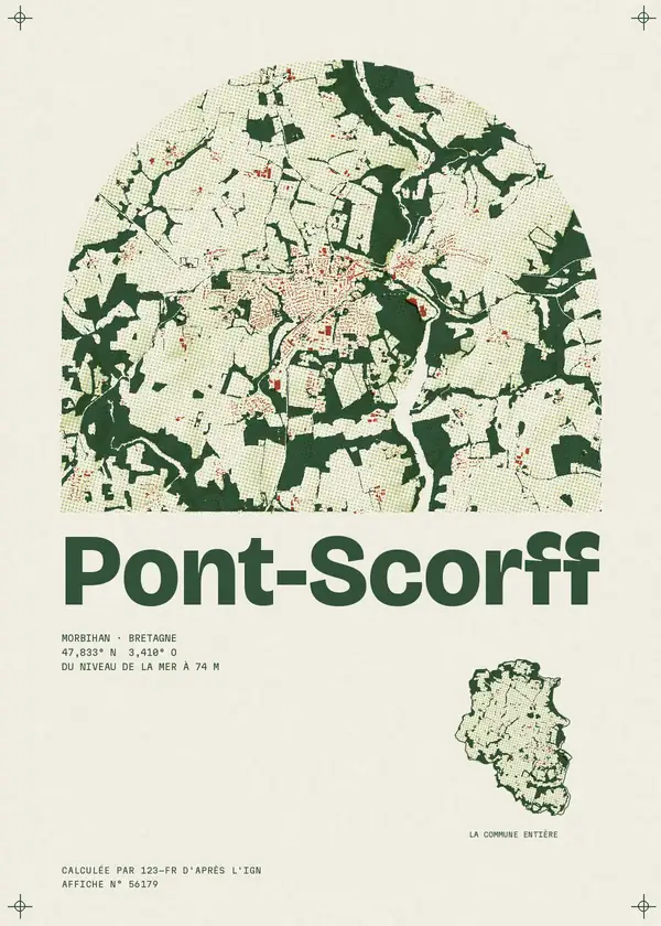 Affiche de Pont-Scorff, calculée par 123-fr d'après l'IGN