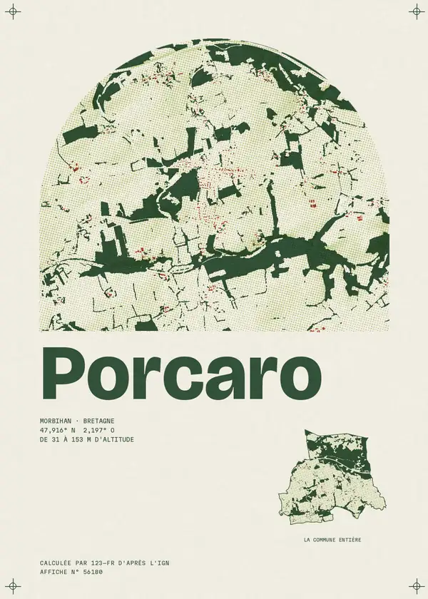 Affiche de Porcaro, calculée par 123-fr d'après l'IGN