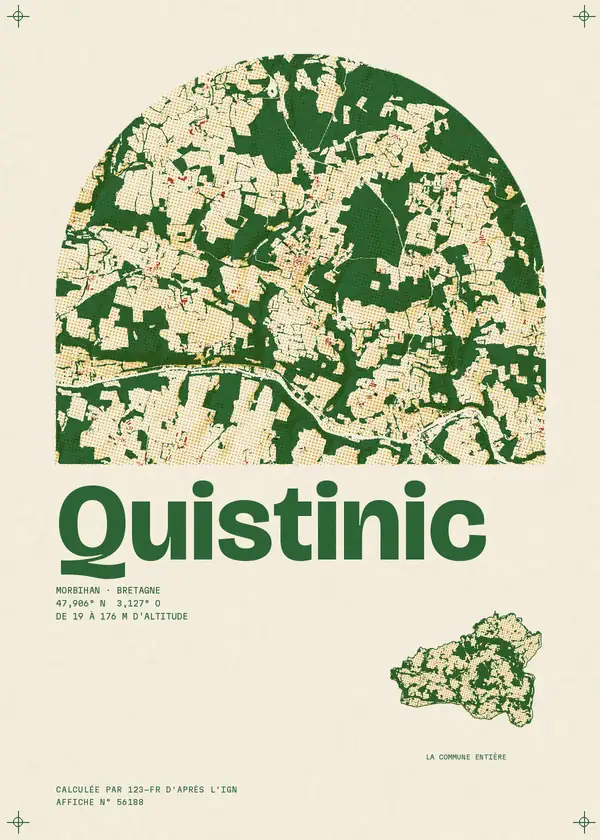 Affiche de Quistinic, calculée par 123-fr d'après l'IGN