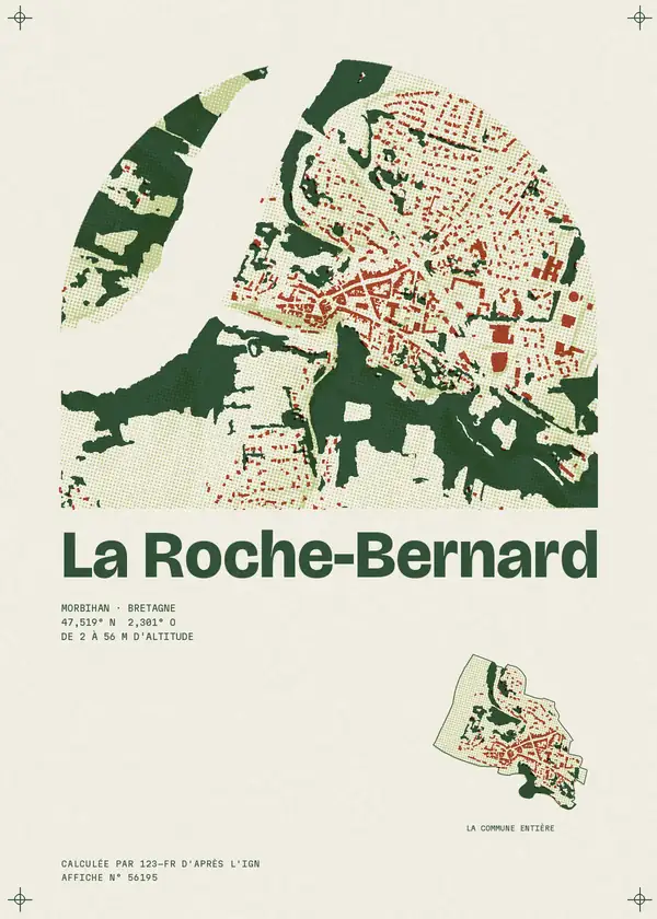 Affiche de La Roche-Bernard, calculée par 123-fr d'après l'IGN