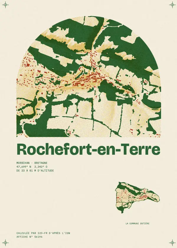Affiche de Rochefort-en-Terre, calculée par 123-fr d'après l'IGN