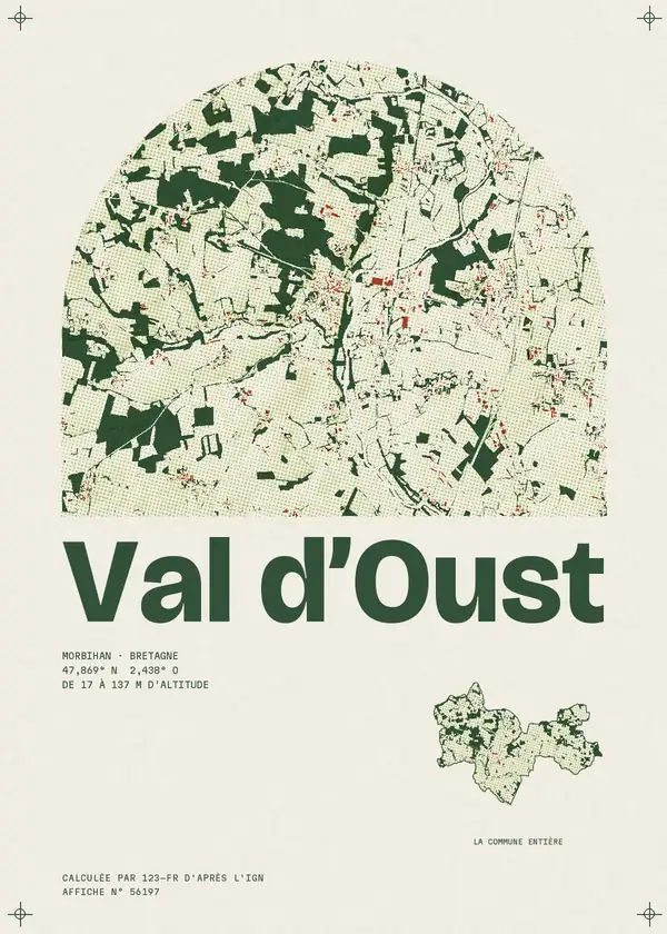 Affiche de Val d'Oust, calculée par 123-fr d'après l'IGN