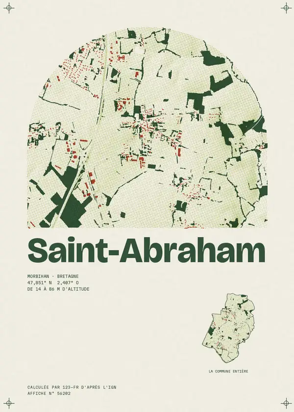 Affiche de Saint-Abraham, calculée par 123-fr d'après l'IGN