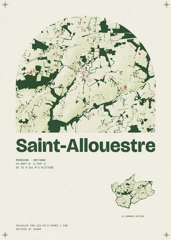 Affiche de Saint-Allouestre, calculée par 123-fr d'après l'IGN