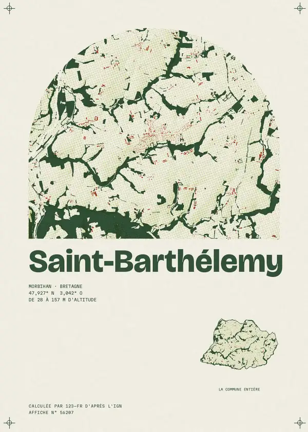 Affiche de Saint-Barthélemy, calculée par 123-fr d'après l'IGN