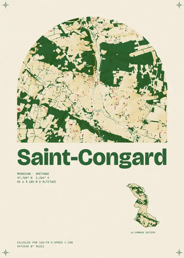 Affiche de Saint-Congard, calculée par 123-fr d'après l'IGN