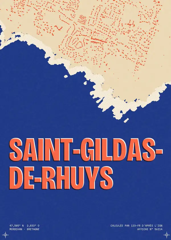 Affiche de Saint-Gildas-de-Rhuys, calculée par 123-fr d'après l'IGN