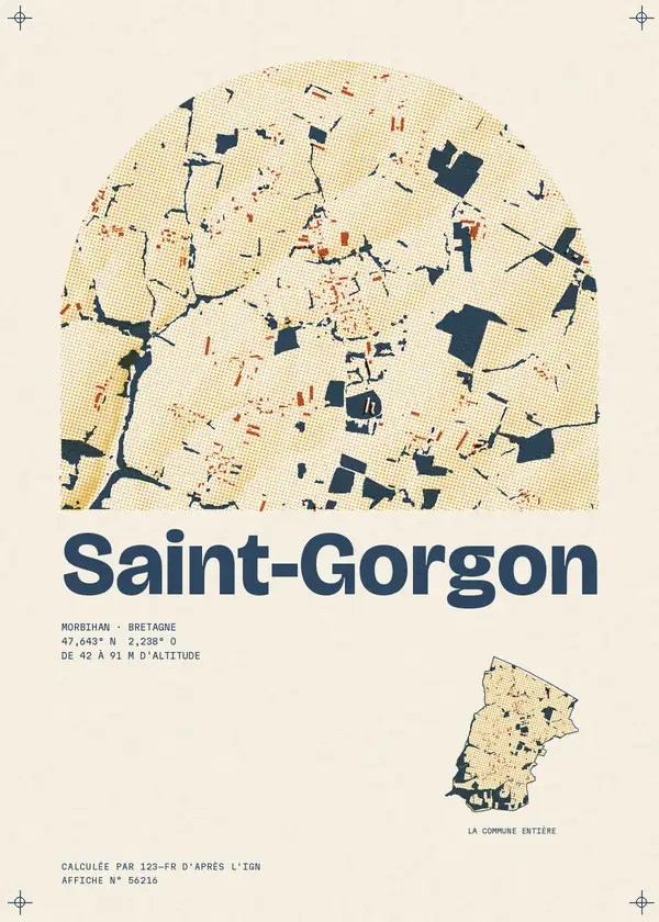 Affiche de Saint-Gorgon, calculée par 123-fr d'après l'IGN