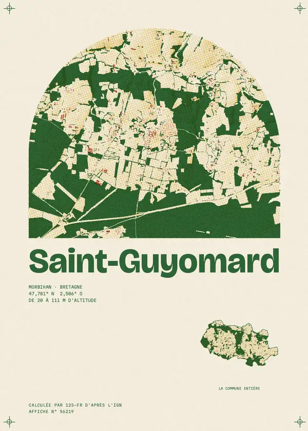 Affiche de Saint-Guyomard, calculée par 123-fr d'après l'IGN