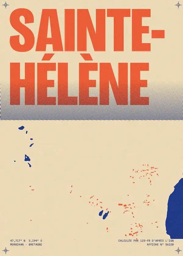 Affiche de Sainte-Hélène, calculée par 123-fr d'après l'IGN
