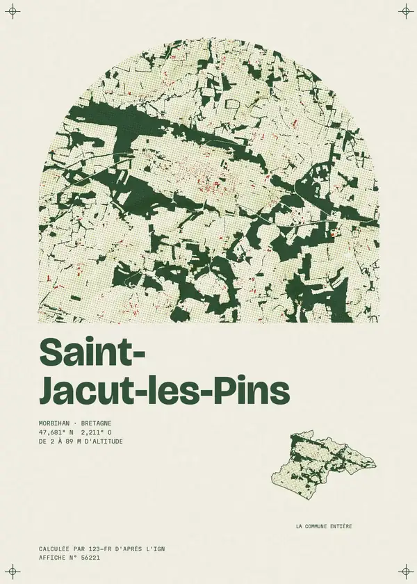 Affiche de Saint-Jacut-les-Pins, calculée par 123-fr d'après l'IGN