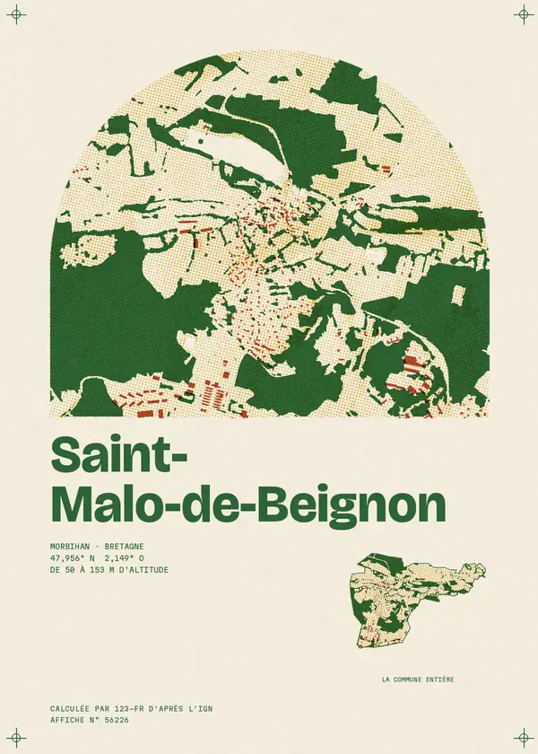 Affiche de Saint-Malo-de-Beignon, calculée par 123-fr d'après l'IGN