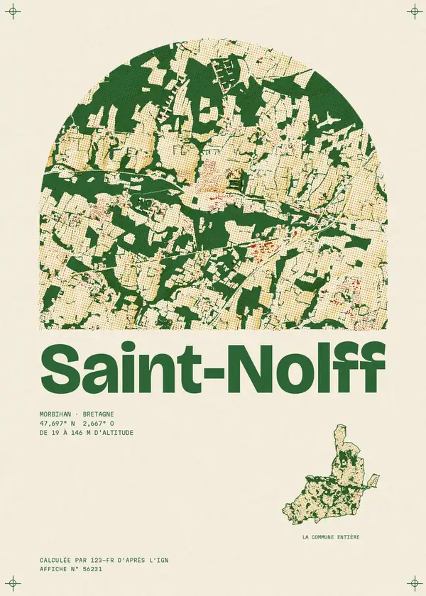Affiche de Saint-Nolff, calculée par 123-fr d'après l'IGN