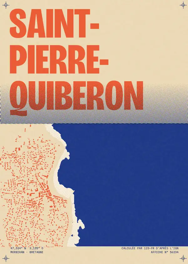 Affiche de Saint-Pierre-Quiberon, calculée par 123-fr d'après l'IGN