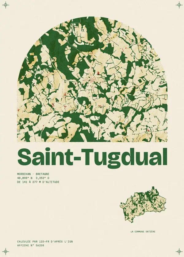 Affiche de Saint-Tugdual, calculée par 123-fr d'après l'IGN