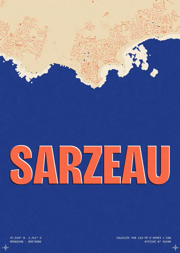 Affiche de Sarzeau, calculée par 123-fr d'après l'IGN