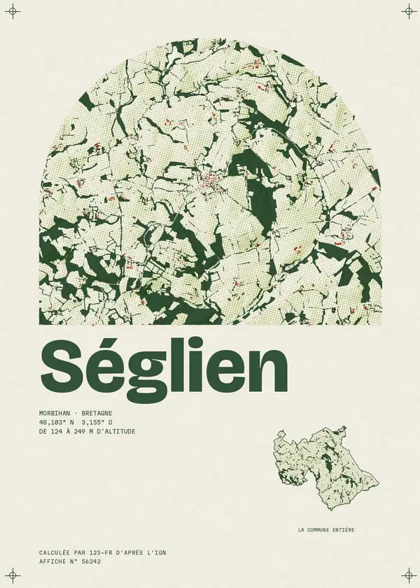 Affiche de Séglien, calculée par 123-fr d'après l'IGN