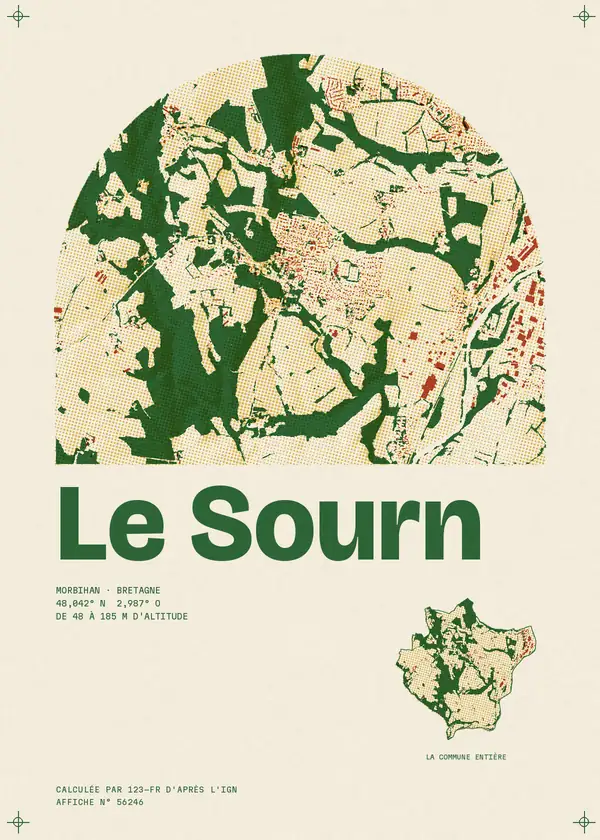 Affiche de Le Sourn, calculée par 123-fr d'après l'IGN