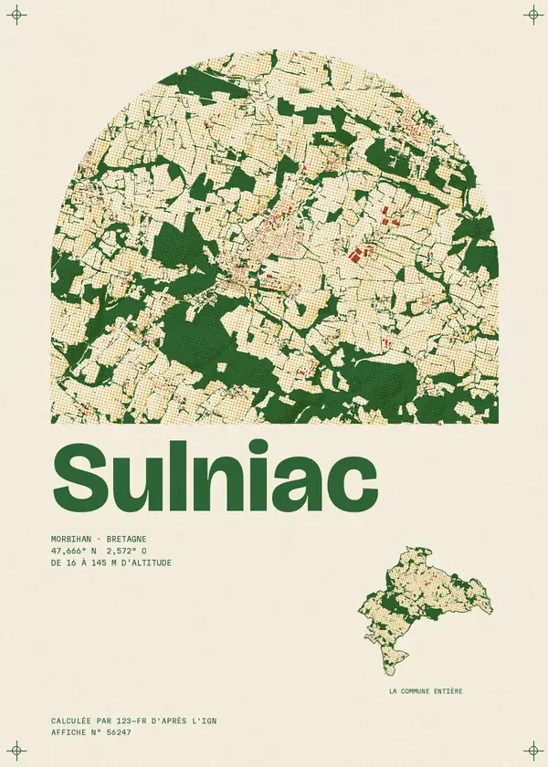Affiche de Sulniac, calculée par 123-fr d'après l'IGN