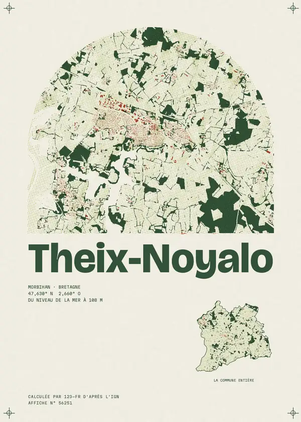 Affiche de Theix-Noyalo, calculée par 123-fr d'après l'IGN