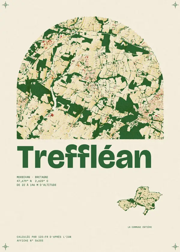Affiche de Treffléan, calculée par 123-fr d'après l'IGN