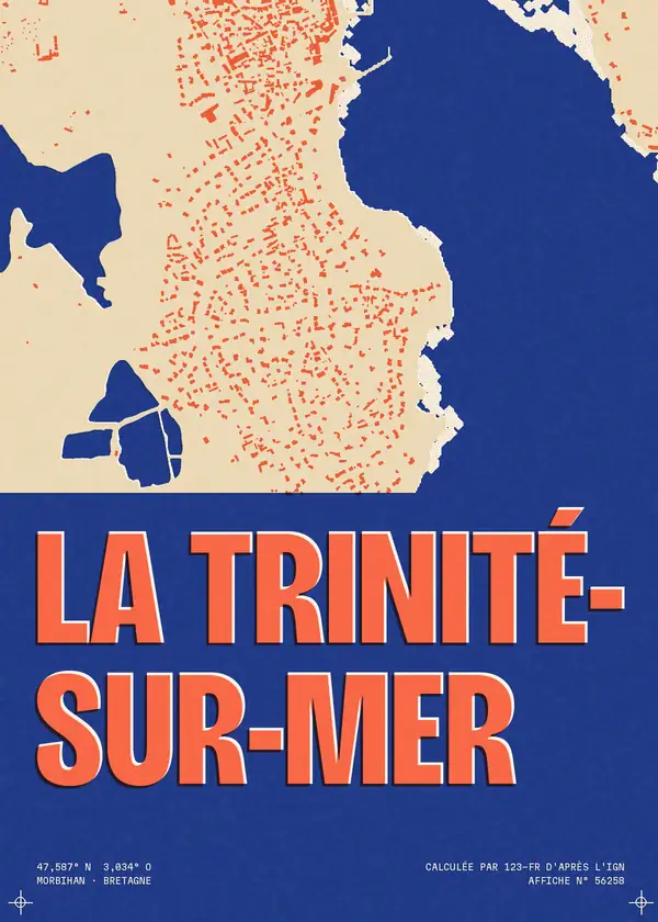Affiche de La Trinité-sur-Mer, calculée par 123-fr d'après l'IGN