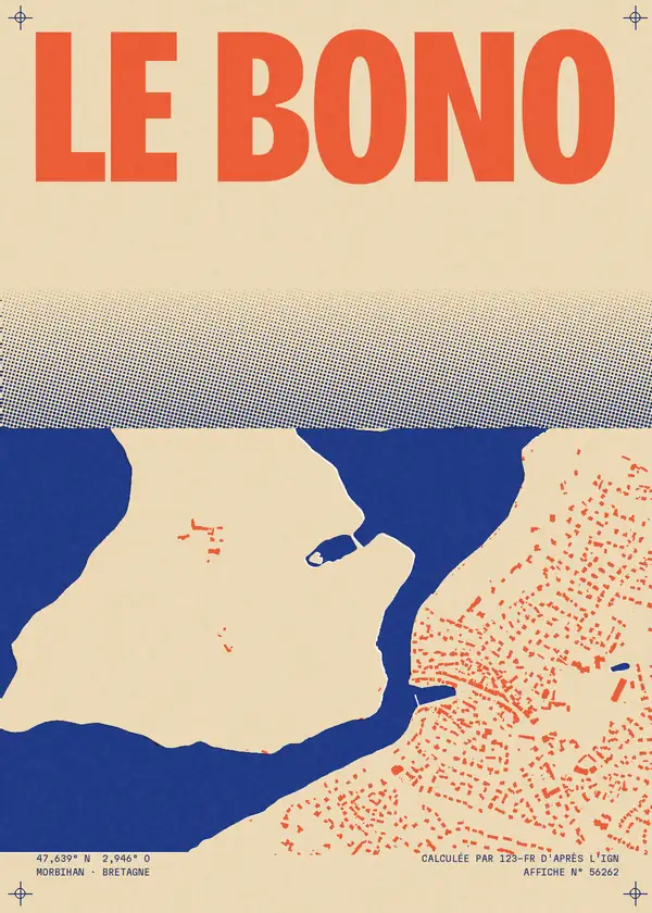 Affiche de Le Bono, calculée par 123-fr d'après l'IGN