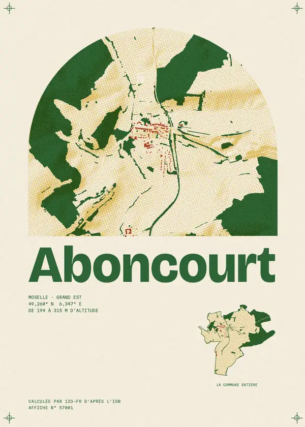 Affiche de Aboncourt, calculée par 123-fr d'après l'IGN